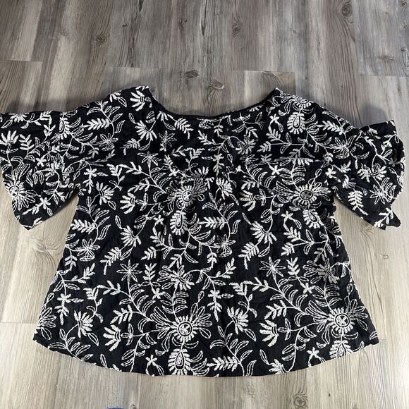 Anthropologie Rory Embroidered Boho Cottagecore Cottage Chic Top Large - Picture 3 of 8